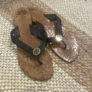 Brown and black Tory Burch sandals